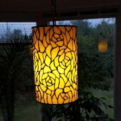 Tiffany hvid rose hængelampe