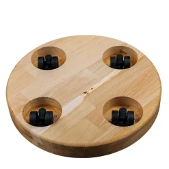 Træplade med forsænkede hjul til Krukker - Rund eller Firkantet coaster i hårdtræ