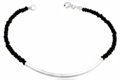 Tynd armbånd med sølvlås - sølvrør - krystal