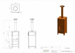 Udendørs brændeovn i corten stål / rust til terrassen / incl skorsten