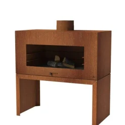 Udendørs pejs / brændeovn i rust