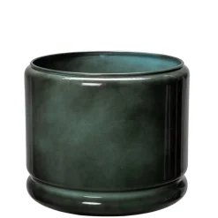 Upcycled plantepotter i metal - Sæt med 3stk - Kastanje + Gråblå + Flaskegrøn