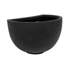 Vægampel / halvpotte i sort fiberstone