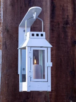 Vægkrog til lanterner / sort - hvid - galvaniseret - kobber - oliven