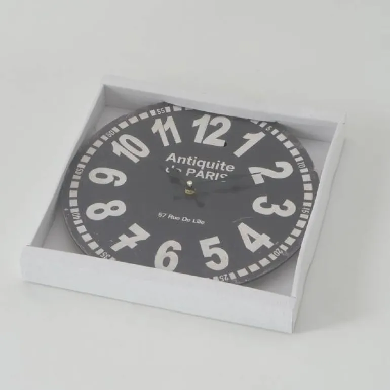 Vægure i mdf - sort / hvid