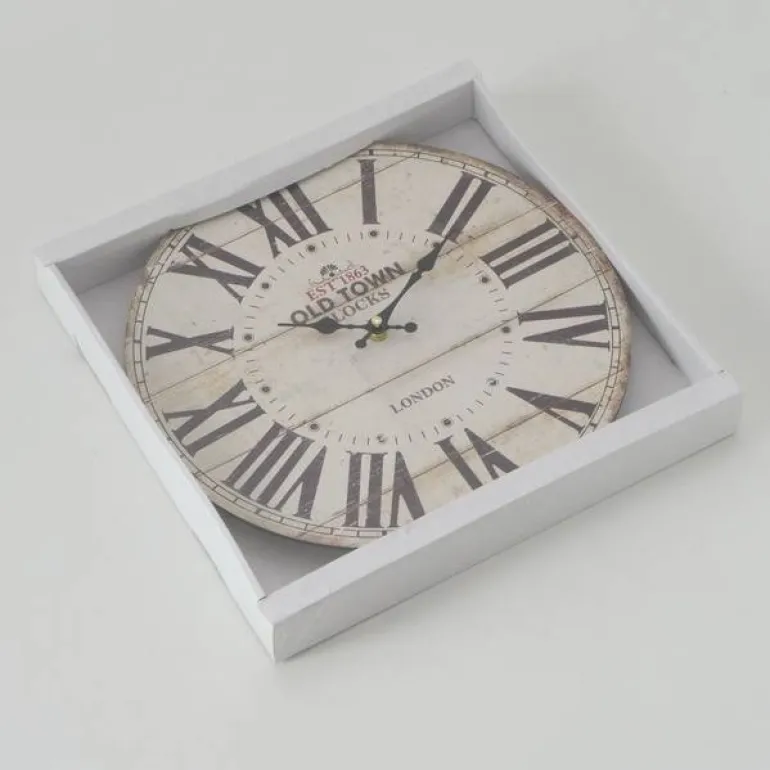 Vægure i mdf - sort / hvid