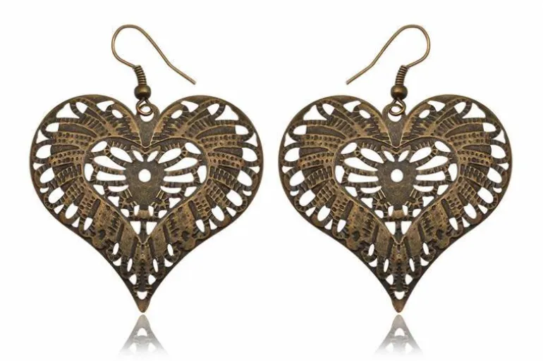 Vintage øreringe i messing - 2 varianter