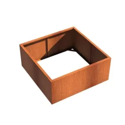 80x80cm Firkantet Højbed i Cortenstål - H.40cm + 60cm + 80cm - UDEN BUND