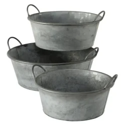 Zinkbaljer med håndtag - 3stk