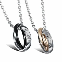 Zirkonia heart halskæder til par og kærester